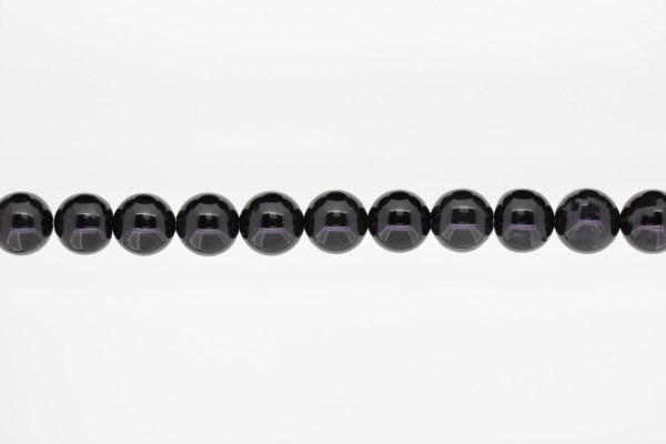 NATURAL STONE BEADS - ONYX BLACK - 12mm - STRING (32pcs.) Hole-2.0mm