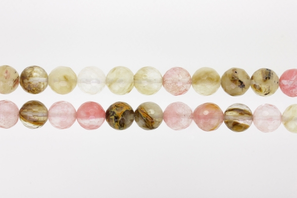 NATURAL STONE BEADS - TOURMALINE FACETED - 12mm - PACKAGE (2x32pcs.) Hole-2.0mm