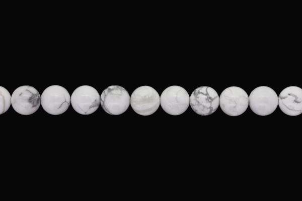 NATURAL STONE BEADS - HOWLITE - 12mm - STRING (32pcs.) Hole-2.0mm