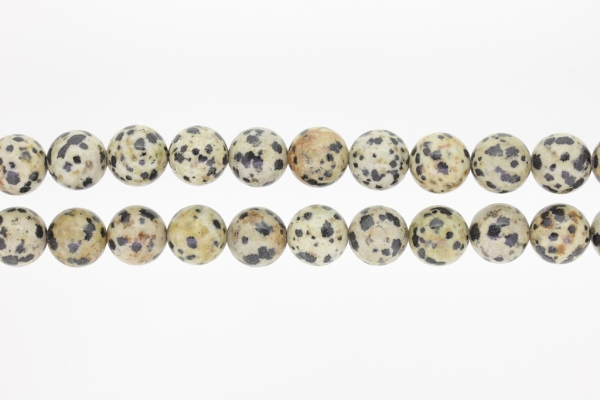 NATURAL STONE BEADS - JASPER DALMATIAN - 12mm - PACKAGE (2x32pcs.) Hole-2.0mm