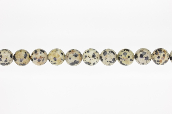 NATURAL STONE BEADS - JASPER DALMATIAN - 12mm - STRING (32pcs.) Hole-2.0mm