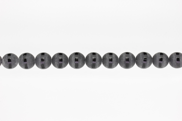 NATURAL STONE BEADS - ONYX BLACK MATTE PAINTED М4 - 12mm - STRING (32pcs.) Hole-2.0mm