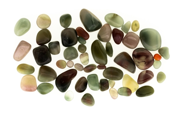 NATURAL STONES FOR DECORATION - AGATE MIX GREEN - 500g