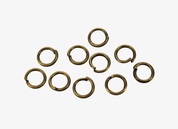 METAL ELEMENTS - JUMP RINGS - 0.7x5mm ANTIQUE BRONZE - PACKAGE 500g (10540pcs.)