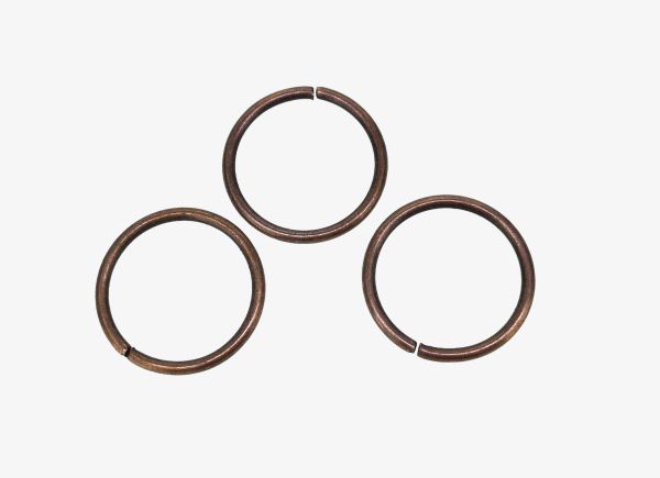 METAL ELEMENTS - JUMP RINGS - 2x25mm ANTIQUE BRASS - PACKAGE 500g (270pcs.)