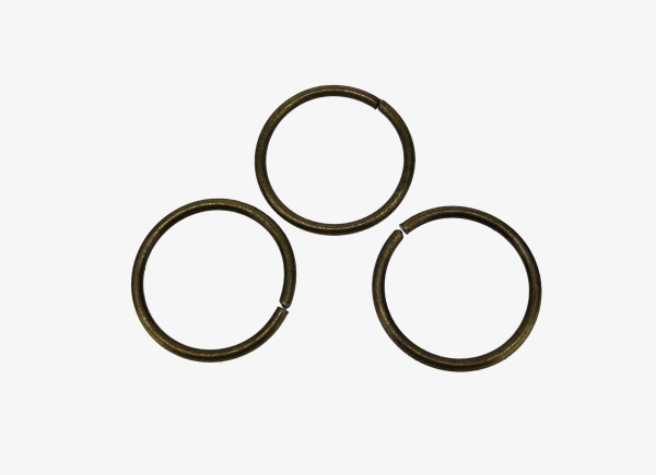 METAL ELEMENTS - JUMP RINGS - 2x25mm ANTIQUE BRONZE - NICKEL FREE - PACKAGE 500g (280pcs.)