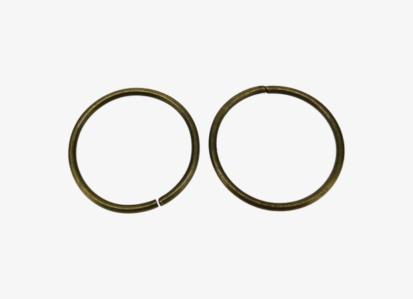 METAL ELEMENTS - JUMP RINGS - 2x30mm ANTIQUE BRONZE - NICKEL FREE - PACKAGE 500g (230pcs.)