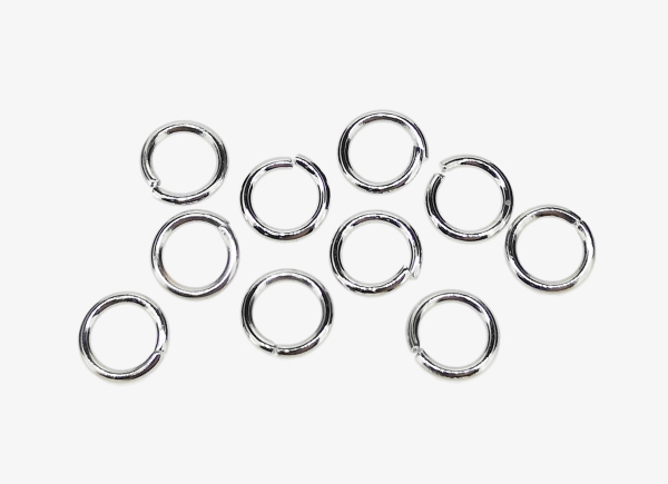 METAL ELEMENTS - JUMP RINGS - 0.9x6mm NICKEL COLOR - NICKEL FREE - 50g (600pcs.)