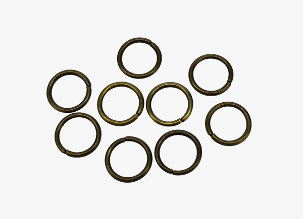 METAL ELEMENTS - JUMP RINGS - 1.2x10mm ANTIQUE BRONZE - NICKEL FREE - 50g (190pcs.)