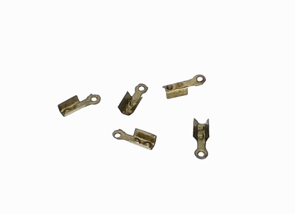 METAL ELEMENTS - FOLD OVER CRIMP CORD ENDS TUBE - 3x8mm ANTIQUE BRONZE - PACKAGE 5000pcs. Hole-0.8mm