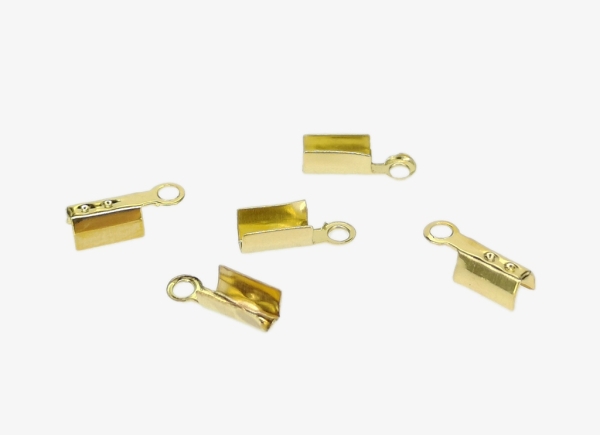 METAL ELEMENTS - FOLD OVER CRIMP CORD ENDS TUBE - 3x10mm GOLD COLOR - PACKAGE 2000pcs. Hole-1.8mm