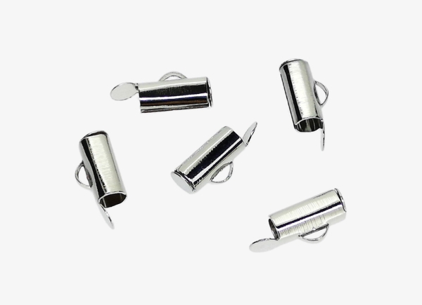 METAL ELEMENTS - SLIDE ON END - 10х4mm NICKEL - NICKEL FREE - 500pcs. Hole:1.0mm