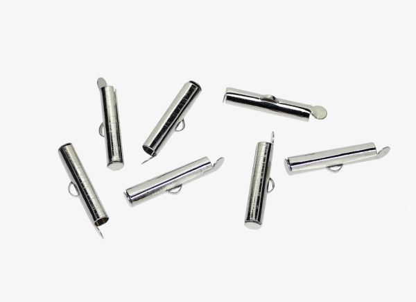 METAL ELEMENTS - SLIDE ON END - 20х4mm NICKEL - NICKEL FREE - 250pcs. Hole:1.0mm