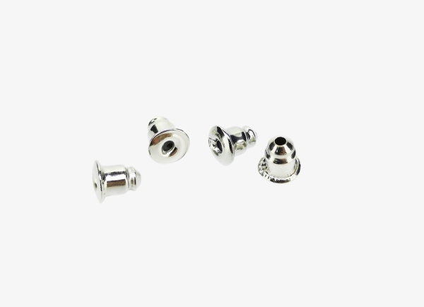 METAL ELEMENTS - EARRING BACKS - METAL - 5х5.5mm NICKEL COLOR -  NICKEL FREE - 1000pcs.