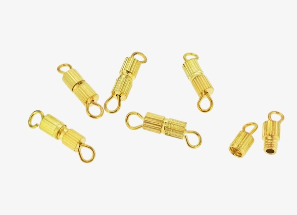 METAL ELEMENTS - BARREL SCREW CLASP 01 - 3x14mm GOLD COLOR - PACKAGE 500pcs. Hole-2.0mm