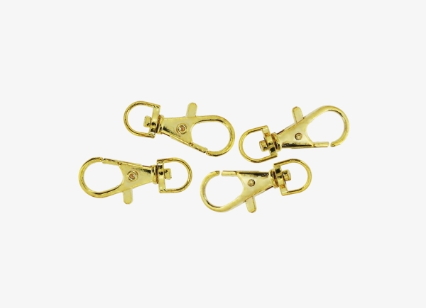 METAL ELEMENTS - SWIVEL LOBSTER CLAW CLASP - 36.5x16x5.5 MM GOLD COLOR - 100pcs.