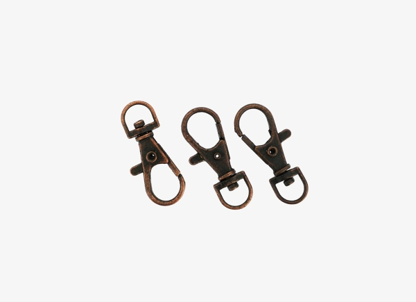 METAL ELEMENTS - SWIVEL LOBSTER CLAW CLASP - 36.5x16x5.5 MM ANTIQUE BRASS - 5pcs.