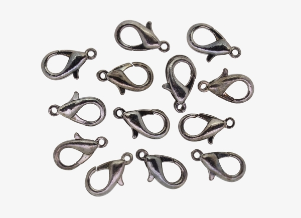 METAL ELEMENTS - LOBSTER CLAW CLASP PARROT CLOSURE - 9x16x4mm OXIDIZED - PACKAGE 250pcs. Hole-1.8mm