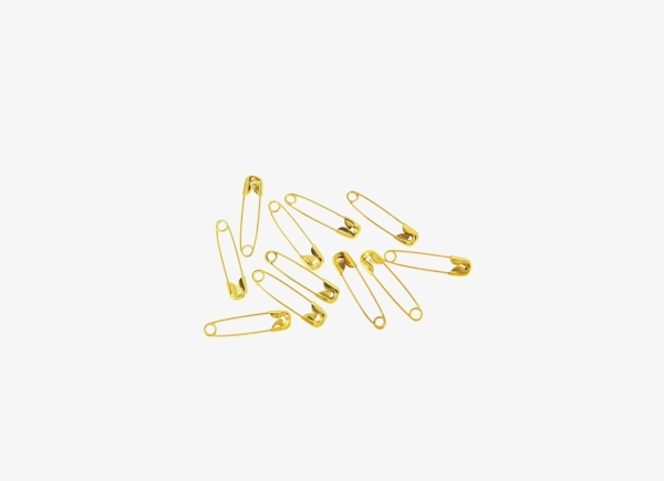 METAL ELEMENTS - SMALL SAFETY PIN - 22x5x1.6mm GOLD COLOR - 1000pcs. 