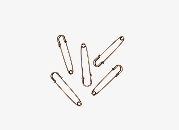 METAL ELEMENTS - LARGE SAFETY PINS FOR BLANKETS - 55x13x5mm ANTIQUE BRASS - 100pcs. 