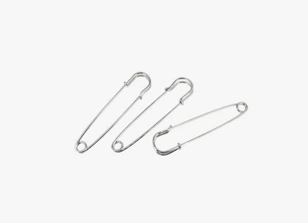 METAL ELEMENTS - LARGE SAFETY PINS FOR BLANKETS - 70x17x6mm NICKEL COLOR - NICKEL FREE - 5pcs. 